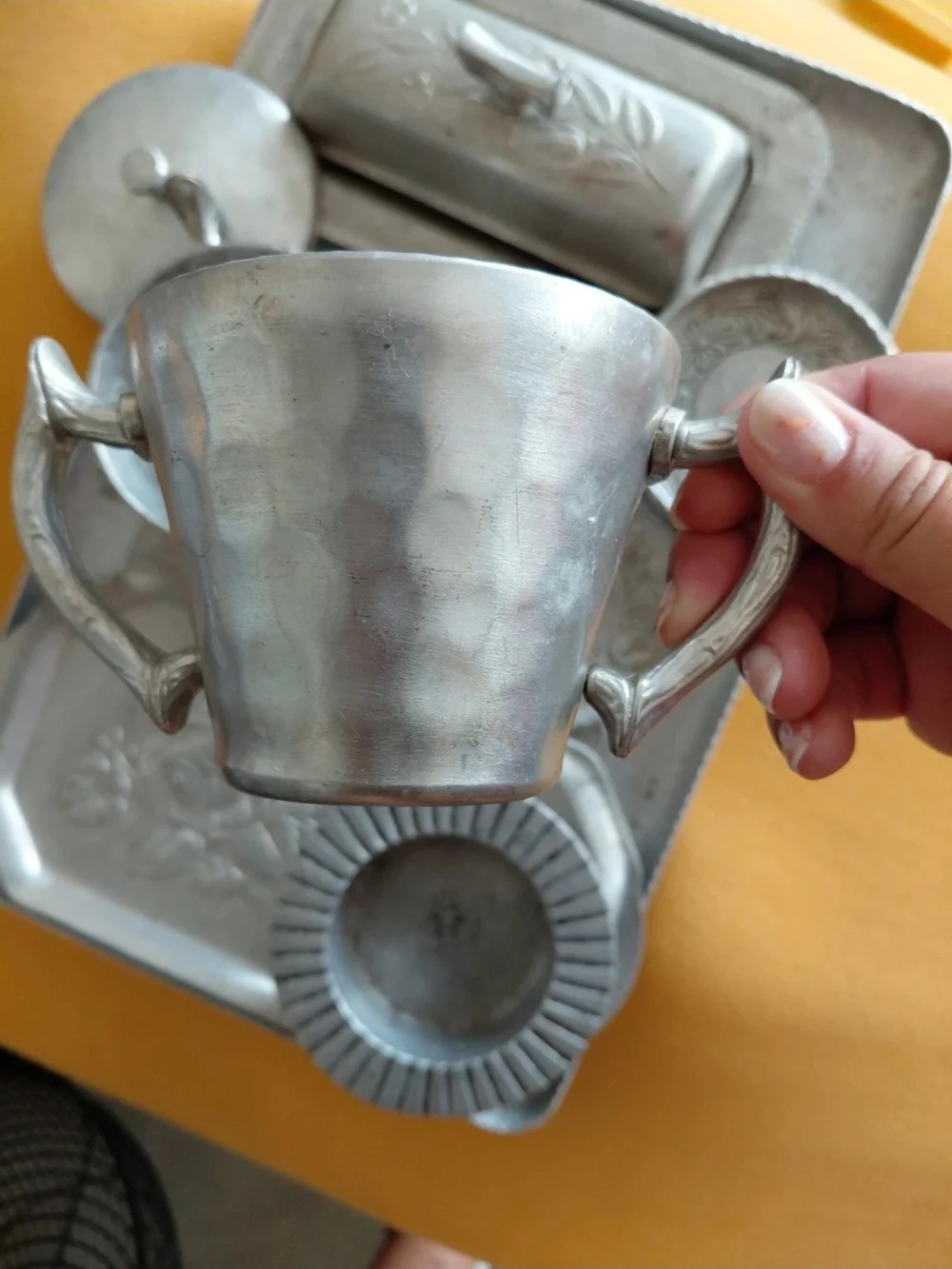 Everlast Silver Hammered Aluminum Tea Service Set - 7-Piece